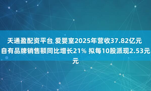 天通盈配资平台 爱婴室2025年营收37.82亿元 自有品牌销售额同比增长21% 拟每10股派现2.53元